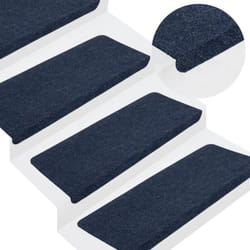 Vidaxl - Tapis d'escalier auto-adhésifs 15 pcs 65x24,5x3,5 cm Bleu