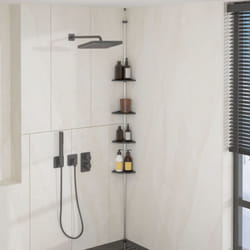vidaXL Étagère d’angle de douche télescopique à 4 niveaux Argenté