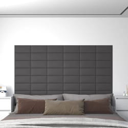 Vidaxl - Panneaux muraux 12 pcs Gris 30x15 cm Similicuir 0,54 m²