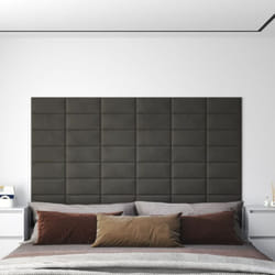 Vidaxl - Panneaux muraux 12 pcs Gris foncé 30x15 cm Velours 0,54 m²