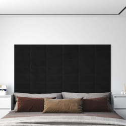 Vidaxl - Panneaux muraux 12 pcs Noir 30x15 cm Velours 0,54 m²