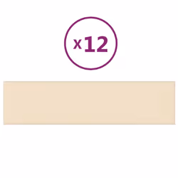 vidaXL Panneaux muraux 12 pcs Crème 60x15 cm Tissu 1,08 m²