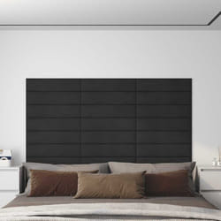Vidaxl - Panneaux muraux 12 pcs Noir 60x15 cm Velours 1,08 m²