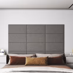 vidaXL Panneaux muraux 12 pcs Gris clair 60x30 cm Tissu 2,16 m²