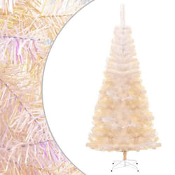 vidaXL Sapin de Noël artificiel pointes iridescentes Blanc 240 cm PVC - TU
