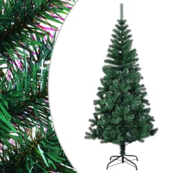 vidaXL Sapin de Noël artificiel pointes iridescentes Vert 210 cm PVC - TU