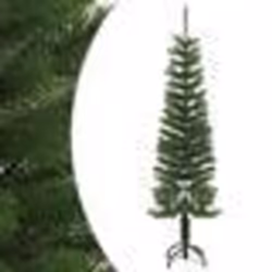 vidaXL Sapin de Noël artificiel mince avec support 150 cm PE - TU