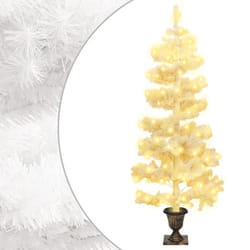 vidaXL Arbre de Noël hélicoïdal pré-éclairé avec pot blanc 120 cm PVC - TU