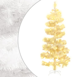vidaXL Arbre de Noël hélicoïdal pré-éclairé et support blanc 180cm PVC - TU
