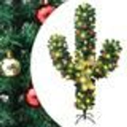 vidaXL Cactus de Noël avec support et LED Vert 150 cm PVC - TU