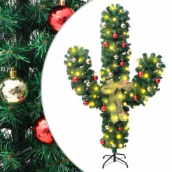 vidaXL Cactus de Noël avec support et LED Vert 210 cm PVC - TU