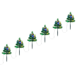 Arbres d'allée de Noël 6 pcs avec LED multicolores 45 cm PVC vidaXL