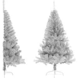 Vidaxl - Demi sapin de Noël artificiel avec support argenté 180 cm pet