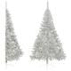 vidaXL Demi sapin de Noël artificiel avec support argenté 240 cm PET - TU