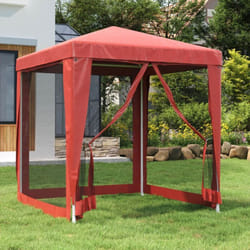 Vidaxl - Tente de fête avec 4 parois latérales en maille Rouge 2x2m pehd