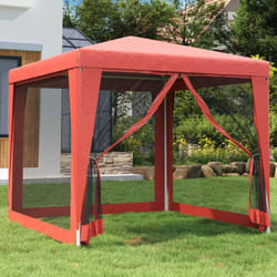 Vidaxl - Tente de fête avec 4 parois latérales en maille Rouge 2.5x2.5 m