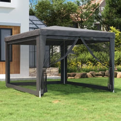 319234 vidaXL Tente de fête avec 4 parois latérales en maille Anthracite 3x4m