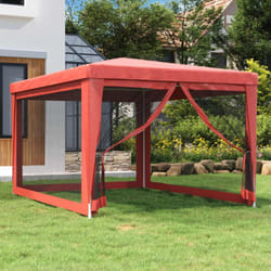 Vidaxl - Tente de fête avec 4 parois latérales en maille Rouge 3x4m pehd