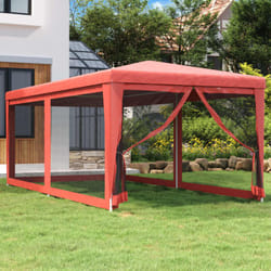 Vidaxl - Tente de fête avec 6 parois latérales en maille Rouge 3x6m pehd