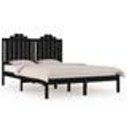 vidaXL Cadre de lit sans matelas noir bois massif 140x190 cm - 140 x 190 cm