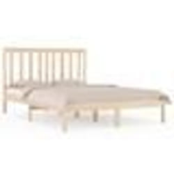vidaXL Cadre de lit sans matelas bois massif - 135 x 190 cm