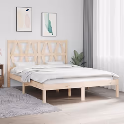 vidaXL Cadre de lit Bois de pin massif 140x190 cm 3103978
