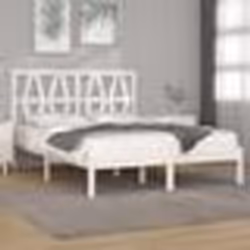 vidaXL Cadre de lit sans matelas blanc bois de pin massif - 150 x 200 cm