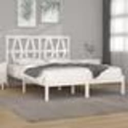 vidaXL Cadre de lit sans matelas blanc bois de pin massif - 150 x 200 cm