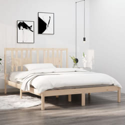 Vidaxl - Lit Avec Une Tête De Lit En Bois Haute En Pin 160 X 200 Cm Diverses Couleurs Couleur : Brun Clair