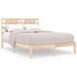 vidaXL Cadre de lit bois massif 135x190 cm double 3104193