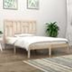 vidaXL Cadre de lit sans matelas 135x190 cm bois massif - 135 x 190 cm