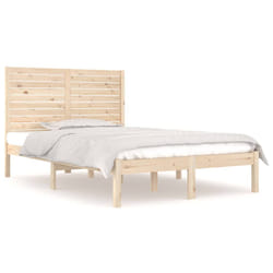 vidaXL Cadre de lit sans matelas 135x190 cm bois massif - 135 x 190 cm