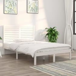 vidaXL Cadre de lit sans matelas blanc 140x190 cm bois massif - 140 x 190 cm