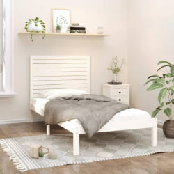 vidaXL Cadre de lit sans matelas blanc 90x200 cm bois massif - 90 x 200 cm