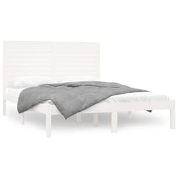 vidaXL Cadre de lit sans matelas blanc 140x200 cm bois massif - 140 x 200 cm