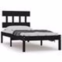 vidaXL Cadre de lit sans matelas noir 100x200 cm bois massif - 100 x 200 cm
