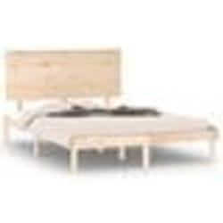 vidaXL Cadre de lit Bois de pin massif 140x190 cm  3104783