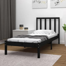 vidaXL Cadre de lit noir 75x190 cm