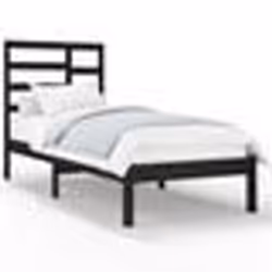vidaXL Cadre de lit sans matelas noir bois massif 100x200 cm - 100 x 200 cm