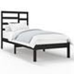 vidaXL Cadre de lit sans matelas noir bois massif 100x200 cm - 100 x 200 cm