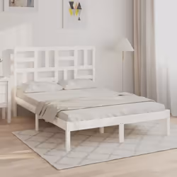 vidaXL Cadre de lit sans matelas blanc bois massif 120x190 cm - 120 x 190 cm