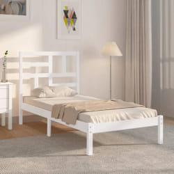 vidaXL Cadre de lit sans matelas blanc bois massif 90x200 cm - 90 x 200 cm