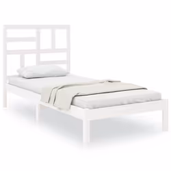 vidaXL Cadre de lit sans matelas blanc bois massif 100x200 cm - 100 x 200 cm