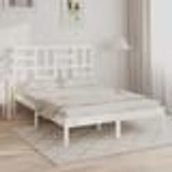 vidaXL Cadre de lit sans matelas blanc bois massif 150x200 cm - 150 x 200 cm
