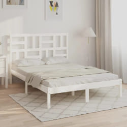 vidaXL Cadre de lit sans matelas blanc bois massif 160x200 cm - 160 x 200 cm