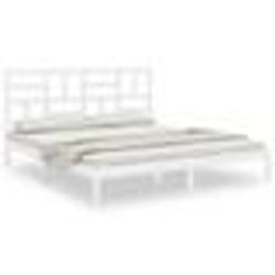 vidaXL Cadre de lit sans matelas blanc bois massif 200x200 cm - 200 x 200 cm