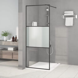 Vidaxl - Paroi de douche Noir 80x195 cm Verre esg demi-dépoli