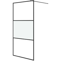 Vidaxl - Paroi de douche Noir 100x195 cm Verre esg demi dépoli