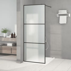 Vidaxl - Paroi de douche Noir 80x195 cm Verre esg dépoli