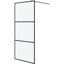 vidaXL Paroi de douche Noir 90x195 cm Verre ESG dépoli